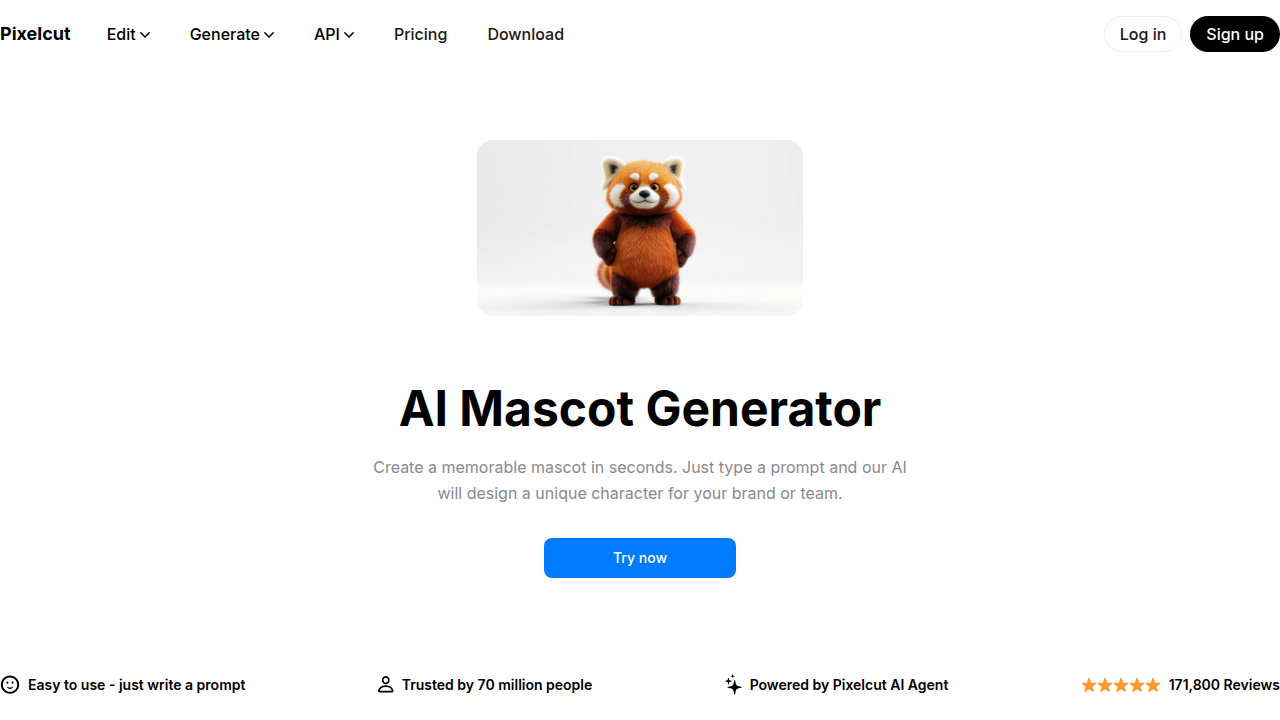 Screenshot of Pixelcut's free mascot maker, offering a user-friendly interface for generating custom mascot designs quickly and efficiently.