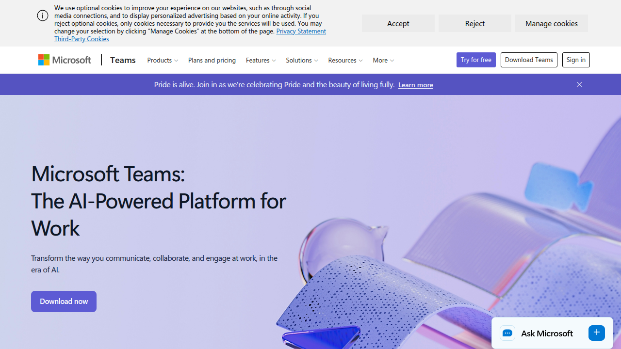 A visual of the Microsoft Teams interface, demonstrating features useful for quick polls and virtual collaboration.